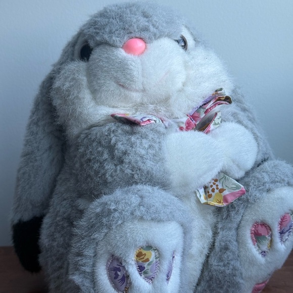 People Pals Bunny Plush Vintage Aurora Floral Spring Easter Stuffed Animal 13" - Picture 2 of 16